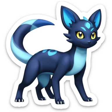 Nebulae Salandit-Meowstic-Umbreon-Fakémon-hybrid-creature (full body)  sticker