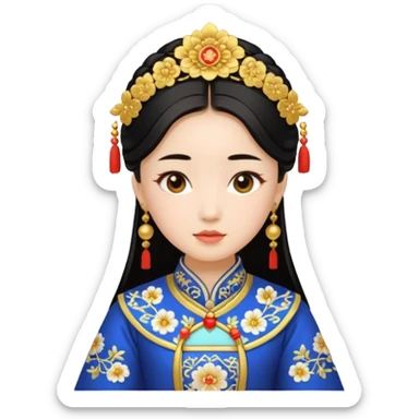 chinese girl in traditional costume sticker