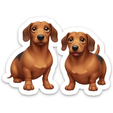 two chubby sausage dogs sticker