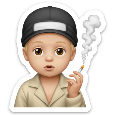 Baby smoking crack cocaine sticker