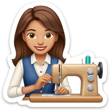 female fashion designer, sewing fashion clothing sticker
