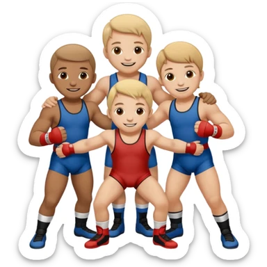 élèves quicoopèrent en faisant de la lutte  sticker