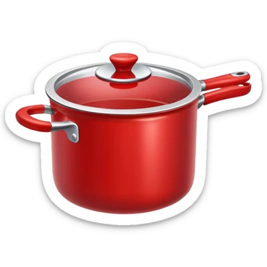 an empty red kitchen pot sticker
