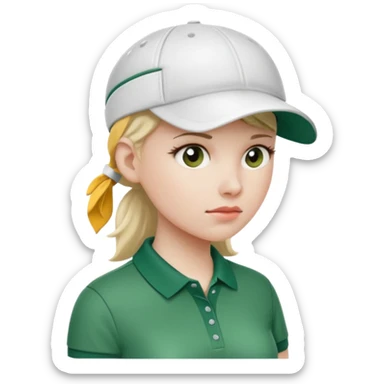 women golfer sick profile sticker