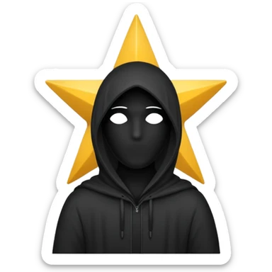 silhouette of a faceless person with a star sticker