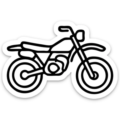 Enduro motorcycle, Kawasaki green, 1982 model, side view, detailed, icon style sticker