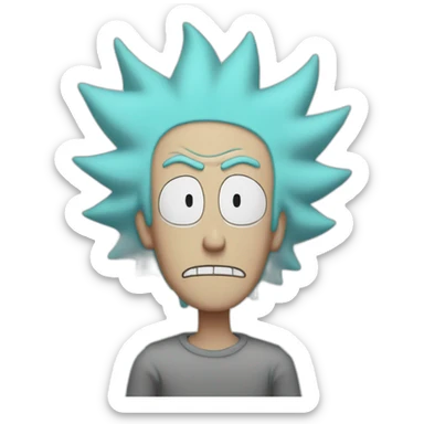 Rick Sanchez hair from behind hair loss hole sticker