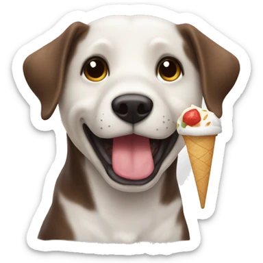 Un perro comiendo helado sticker