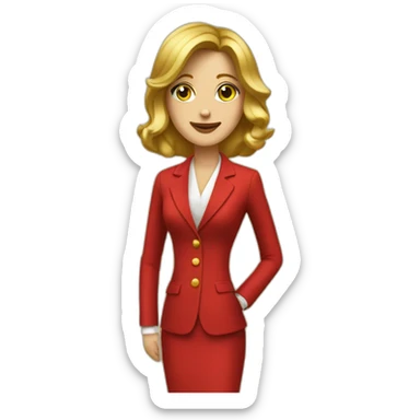 Posh-woman-with-red-suit-offering-goldbar sticker