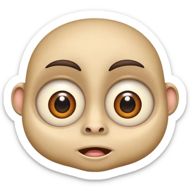 a crabadabadooda face, big eyes, small mouth loobadooba, consquinto  sticker