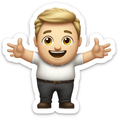 Fat white man stoked sticker