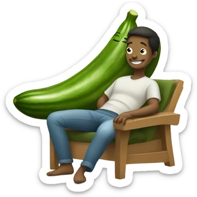 Smiley relaxing wearing cucumbers sticker