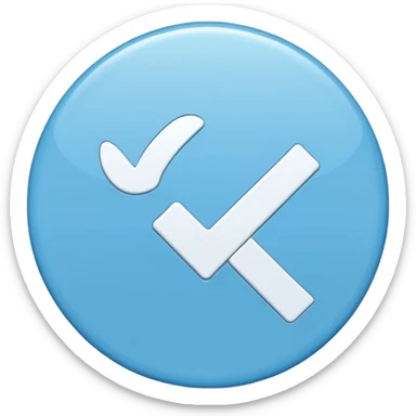 Draw a circle Sky blue and the verified  with a blank checkmark ☑️ sticker