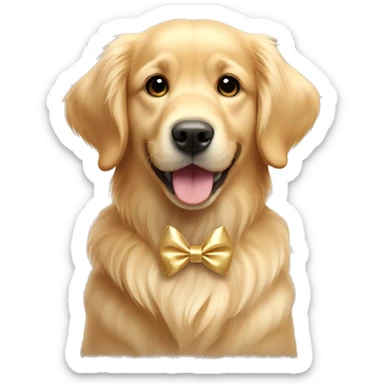 Light Golden Retriever with bow sticker