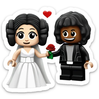Lego Princess Leia and Darth Vader get married sticker