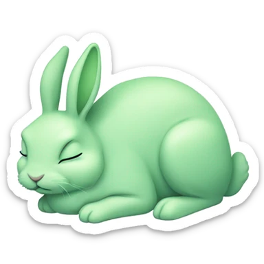 pastel green bunnies sleeping looking peaceful and blissed out  sticker