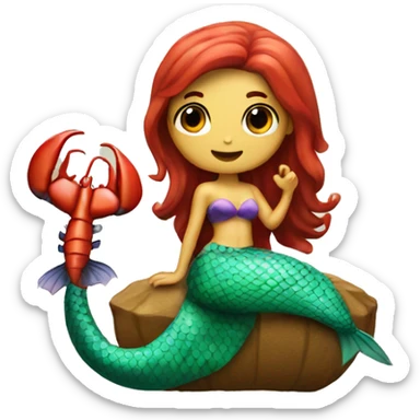 Mermaid with a lobster tail  sticker