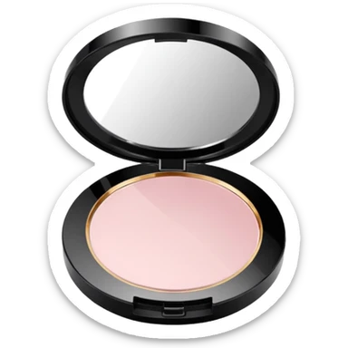 makeup powder compact with a mirror, feminine, soft colors sticker