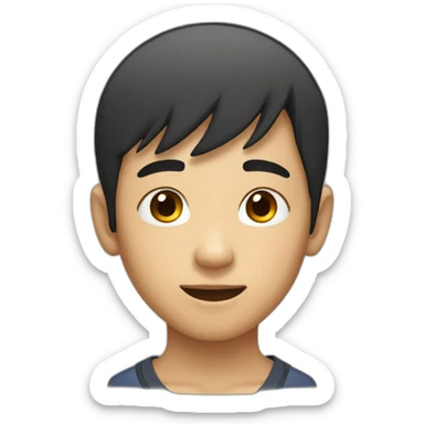 asian boy long hayr 11 years old sticker