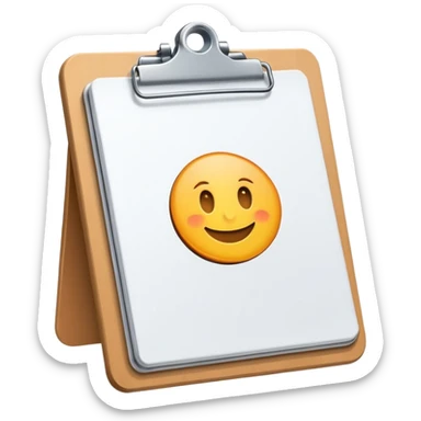 clipboard with return icon in upper corner sticker