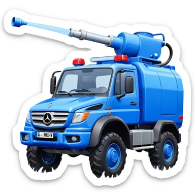 machine water cannon Mercedes-Benz Unimog in UK sticker