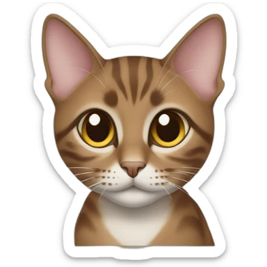 Brown oriental shortair female cat sticker
