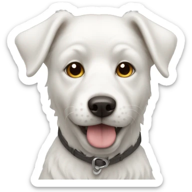 White dog  sticker