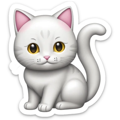 Гнусный розовый котик колобок с бантиком sticker