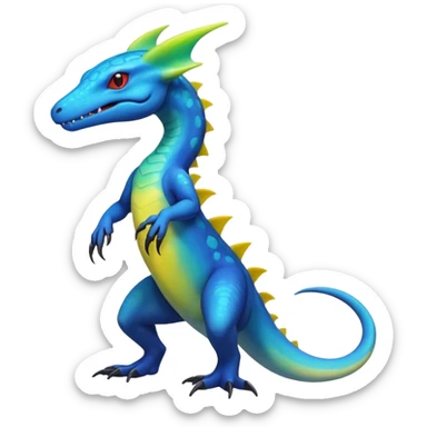 Colorful Shiny Exotic Amaura-Salandit-Aurorus-Fakémon-hybrid-creature (full body)  sticker