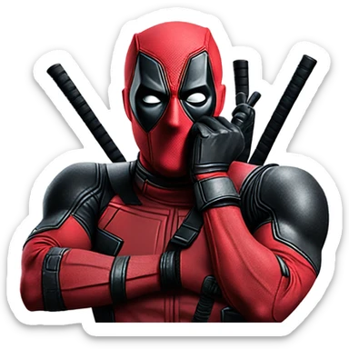 Funny deadpool pose sticker