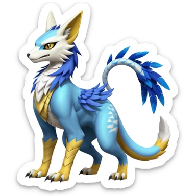 Renamon-Zeraora-Bastet-Koraidon-Latias-Vernid-Sergal-fusion-hybrid-creature sticker