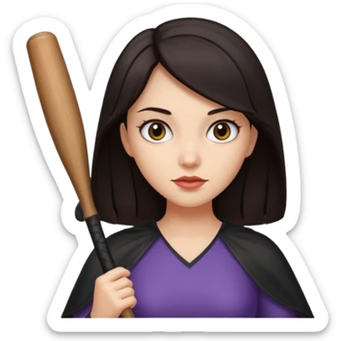 bat and woman with dark hair sticker