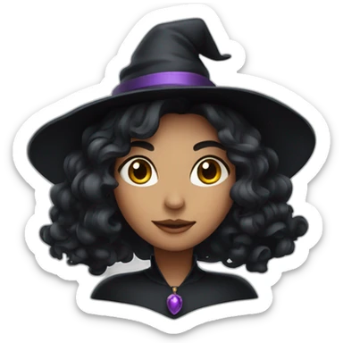 A pretty witch with dark hear sticker