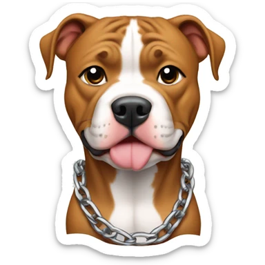 Pitbull with cap, chain and puffy jacket sticker