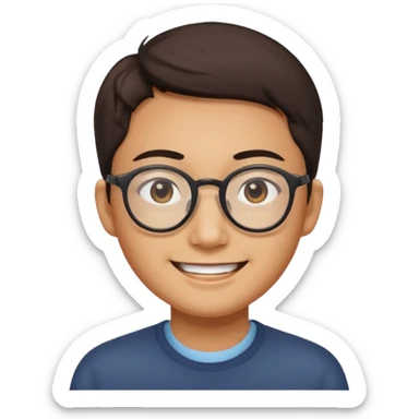 OJOS RASGADOS, NO TAN REDONDOSSSSSSSS, Y SONRIENTE, Y LAS GAFAS? sticker