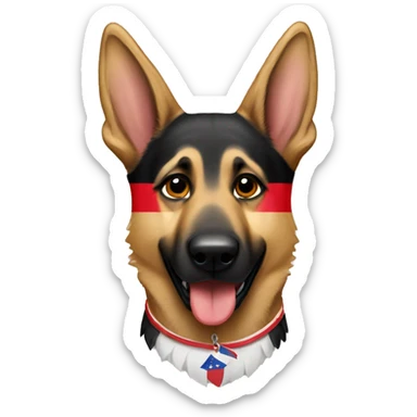 German shepherd with Puerto Rico flag sticker