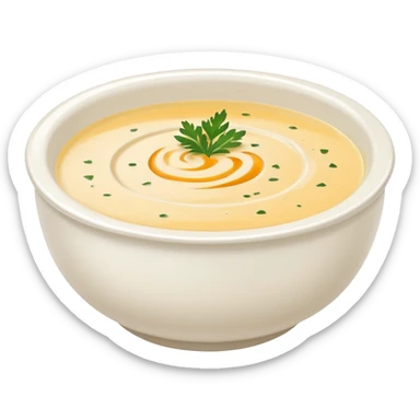 A white bowl filled with creamy texture, smooth and thick, glossy and rich, realistic, high detail, simple composition, isolated on white background, centered composition
 sticker