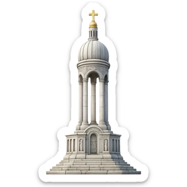 white Ukrainian monument on the main square sticker