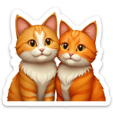 cat kisses cat autumn  sticker