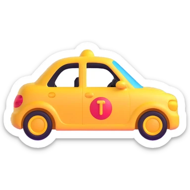 elegant 3D emoji of a car with a transparent protective film, shiny and sophisticated finish sticker