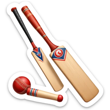 Cricket bat and ball sticker