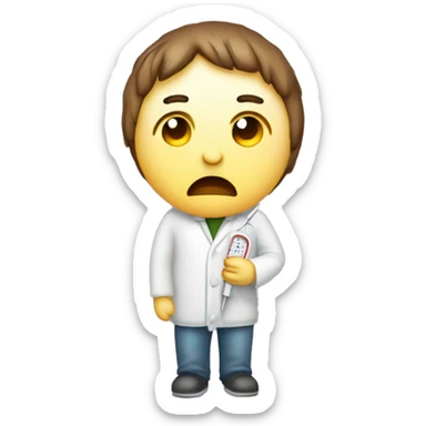 ill with fever and thermometer sticker