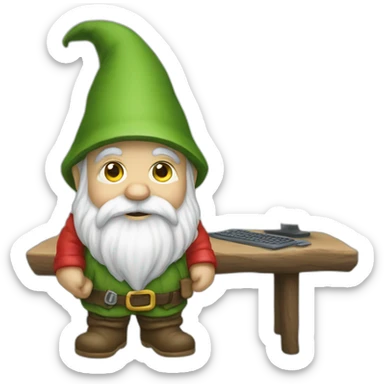 a gnome coding sticker