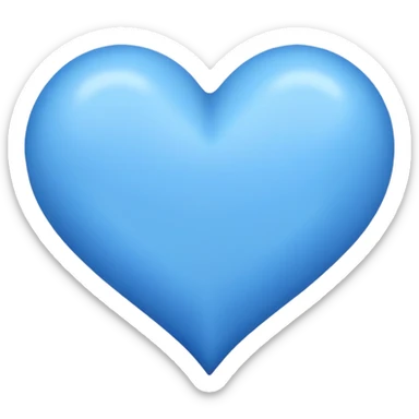 blue heart handwritten sticker