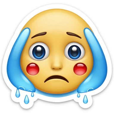 Crying emoji ehile dissapointed sticker