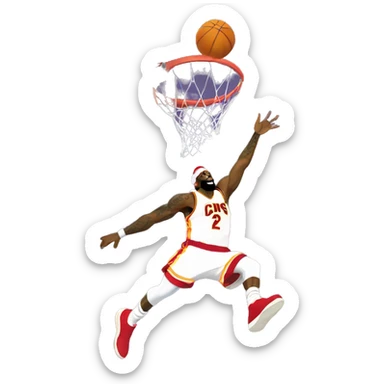 Lebron james dunking on santa sticker