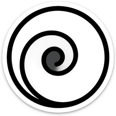 Wicken spiral, minimal, abstract, black white grey colors, icon style sticker
