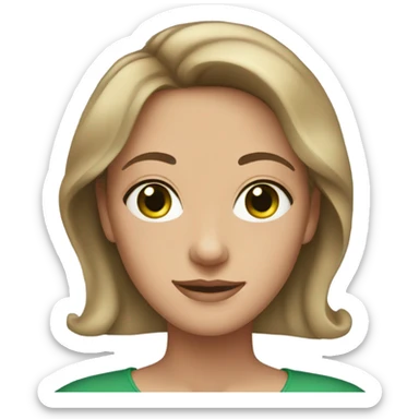 30 year old white woman brown hair green eyes sticker