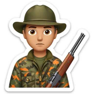 Hunter with shotgun sticker