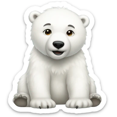girly polar bear sticker